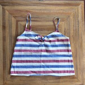 Sezane Striped Knot-Front Camisole